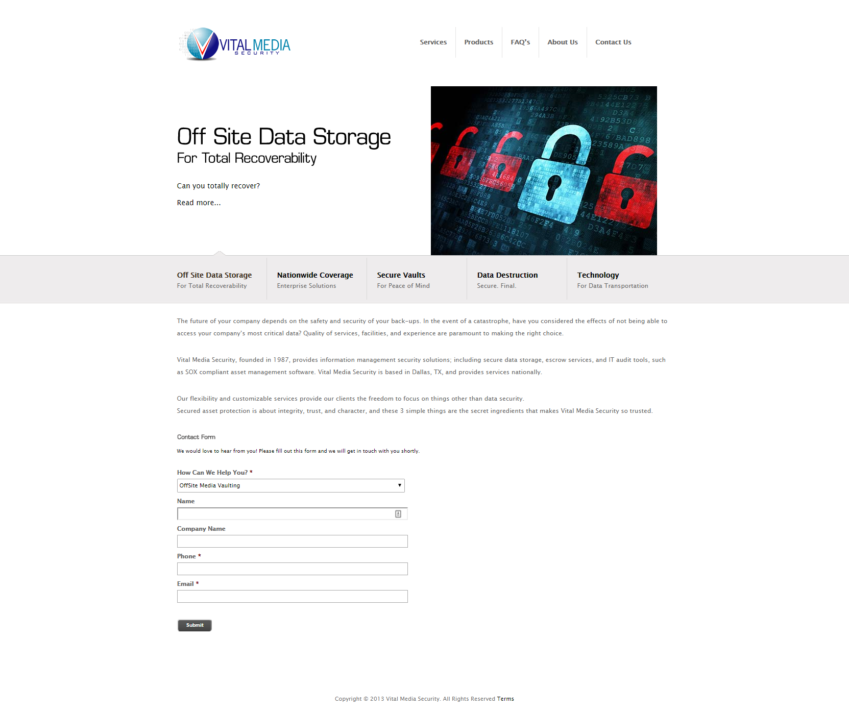 Offsite Data Protection Dallas Vital Media Security Texas